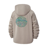 Circuit Board Sphere Unisex Full-Zip Printed Waterproof Hooded Windbreaker
