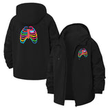 Rainbow Ribcage Unisex Full-Zip Printed Waterproof Hooded Windbreaker