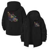 Butterfly Botanical Unisex Full-Zip Printed Waterproof Hooded Windbreaker