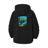 Skater Cartoon Unisex Full-Zip Printed Waterproof Hooded Windbreaker