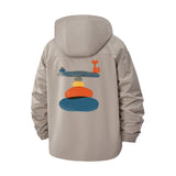 Zen Fox and Stacked Stones Unisex Full-Zip Printed Waterproof Hooded Windbreaker