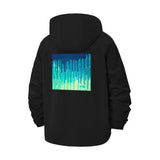 Abstract Paint Drip Unisex Full-Zip Printed Waterproof Hooded Windbreaker