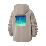Abstract Paint Drip Unisex Full-Zip Printed Waterproof Hooded Windbreaker