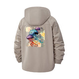 Jellyfish Art Unisex Full-Zip Printed Waterproof Hooded Windbreaker