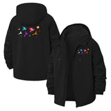 Origami Birds Unisex Full-Zip Printed Waterproof Hooded Windbreaker