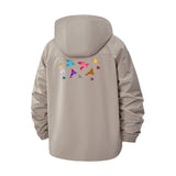 Origami Birds Unisex Full-Zip Printed Waterproof Hooded Windbreaker
