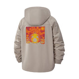 Pumpkin Silhouette Unisex Full-Zip Printed Waterproof Hooded Windbreaker
