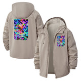 Abstract Psychedelic Swirl Unisex Full-Zip Printed Waterproof Hooded Windbreaker