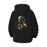 Abstract Cat Astronaut Unisex Full-Zip Printed Waterproof Hooded Windbreaker