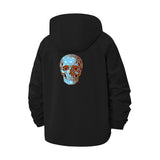 Geometric Skull Unisex Full-Zip Printed Waterproof Hooded Windbreaker