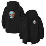 Geometric Skull Unisex Full-Zip Printed Waterproof Hooded Windbreaker