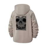 Skull Graphic Unisex Full-Zip Printed Waterproof Hooded Windbreaker