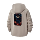 Surreal Cosmic Eye Unisex Full-Zip Printed Waterproof Hooded Windbreaker
