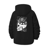 Artistic Skull and Floral Unisex Full-Zip Printed Waterproof Hooded Windbreaker