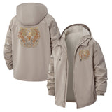 Lion Crest Unisex Full-Zip Printed Waterproof Hooded Windbreaker