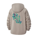 Abstract Botanical Unisex Full-Zip Printed Waterproof Hooded Windbreaker