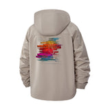 Abstract Sunset Tree Unisex Full-Zip Printed Waterproof Hooded Windbreaker
