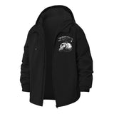 Raven and Skull Unisex Full-Zip Printed Waterproof Hooded Windbreaker