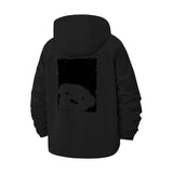 Minimal Bear Illustration Unisex Full-Zip Printed Waterproof Hooded Windbreaker