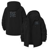 Minimal Dot Pattern Unisex Full-Zip Printed Waterproof Hooded Windbreaker