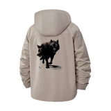 Wild Wolf Unisex Full-Zip Printed Waterproof Hooded Windbreaker