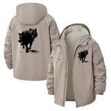 Wild Wolf Unisex Full-Zip Printed Waterproof Hooded Windbreaker