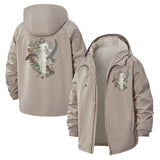 Botanical Mushroom Art Unisex Full-Zip Printed Waterproof Hooded Windbreaker