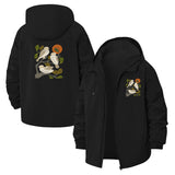 Owl Trio Unisex Full-Zip Printed Waterproof Hooded Windbreaker