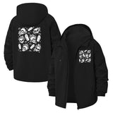 Skull and Coffin Motif Unisex Full-Zip Printed Waterproof Hooded Windbreaker