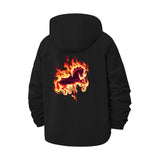 Flaming Horse Unisex Full-Zip Printed Waterproof Hooded Windbreaker