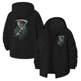 Rainbow Scythe Grim Reaper Unisex Full-Zip Printed Waterproof Hooded Windbreaker