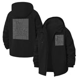 Abstract Line Art Unisex Full-Zip Printed Waterproof Hooded Windbreaker