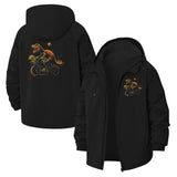 Dinosaur on Bicycle Unisex Full-Zip Printed Waterproof Hooded Windbreaker