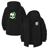 Snake and Skull Unisex Full-Zip Printed Waterproof Hooded Windbreaker