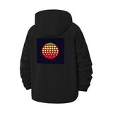 Retro Dot Matrix Unisex Full-Zip Printed Waterproof Hooded Windbreaker