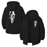 Abstract Silhouette Unisex Full-Zip Printed Waterproof Hooded Windbreaker