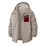 Surreal Moonscape Unisex Full-Zip Printed Waterproof Hooded Windbreaker