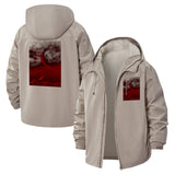 Surreal Moonscape Unisex Full-Zip Printed Waterproof Hooded Windbreaker