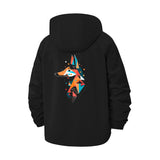 Geometric Fox Unisex Full-Zip Printed Waterproof Hooded Windbreaker