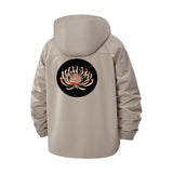 Abstract Floral Unisex Full-Zip Printed Waterproof Hooded Windbreaker