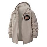 Abstract Floral Unisex Full-Zip Printed Waterproof Hooded Windbreaker