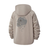 Geometric Skull Unisex Full-Zip Printed Waterproof Hooded Windbreaker