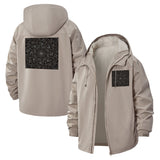 Textured Abstract Unisex Full-Zip Printed Waterproof Hooded Windbreaker