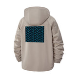 Geometric Bubble Pattern Unisex Full-Zip Printed Waterproof Hooded Windbreaker