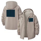 Geometric Bubble Pattern Unisex Full-Zip Printed Waterproof Hooded Windbreaker