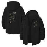 Distressed Claw Marks Unisex Full-Zip Printed Waterproof Hooded Windbreaker