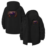 Dark Fantasy Deer Unisex Full-Zip Printed Waterproof Hooded Windbreaker