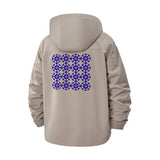 Geometric Pattern Unisex Full-Zip Printed Waterproof Hooded Windbreaker