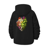 Botanical Heart Unisex Full-Zip Printed Waterproof Hooded Windbreaker