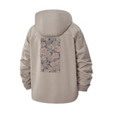 Vintage Rose Pattern Unisex Full-Zip Printed Waterproof Hooded Windbreaker